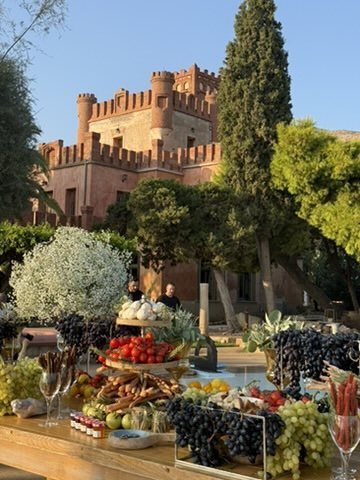 Castle venue with a fruit display